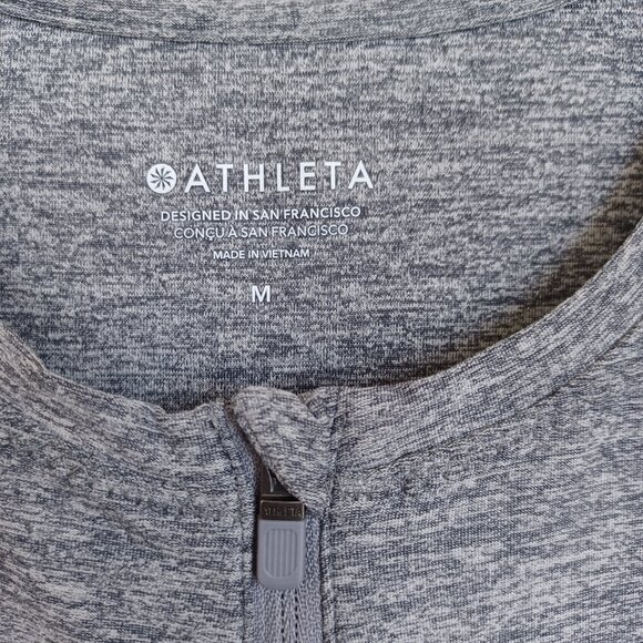 Athleta Tank Top Pacifica Illume UPF Gray Fitted 1/4 Zip Womens Medium NEW - Picture 4 of 13